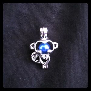 White gold plated monkey charm